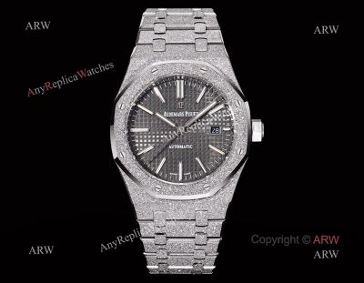 OMF Audemars Piguet Royal Oak 41mm 3120 Movement Forsted Gold Grey Face Watch